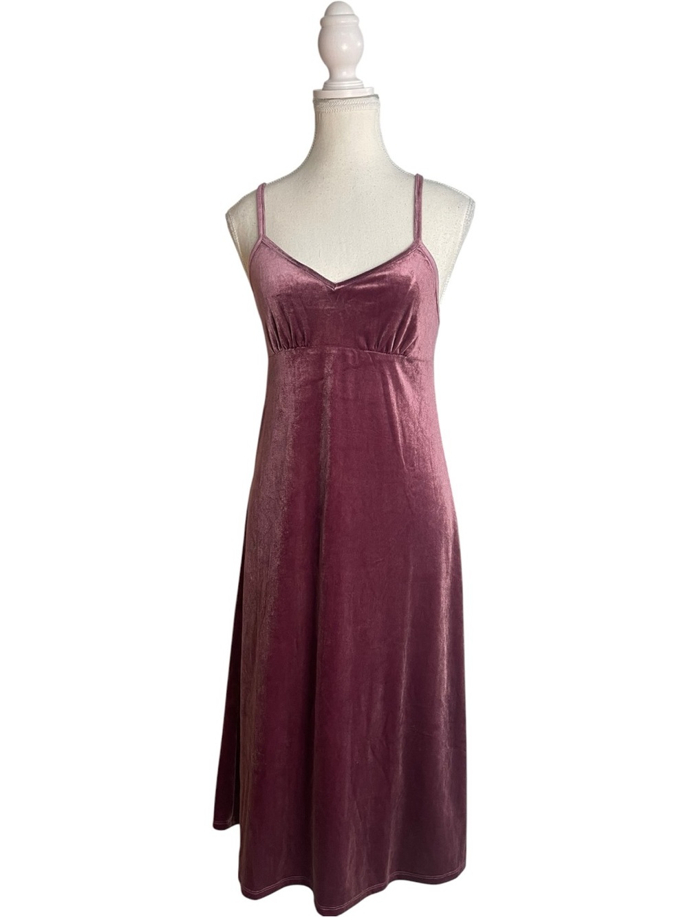 Tresics Velvet Slip Dress Mauve Pink